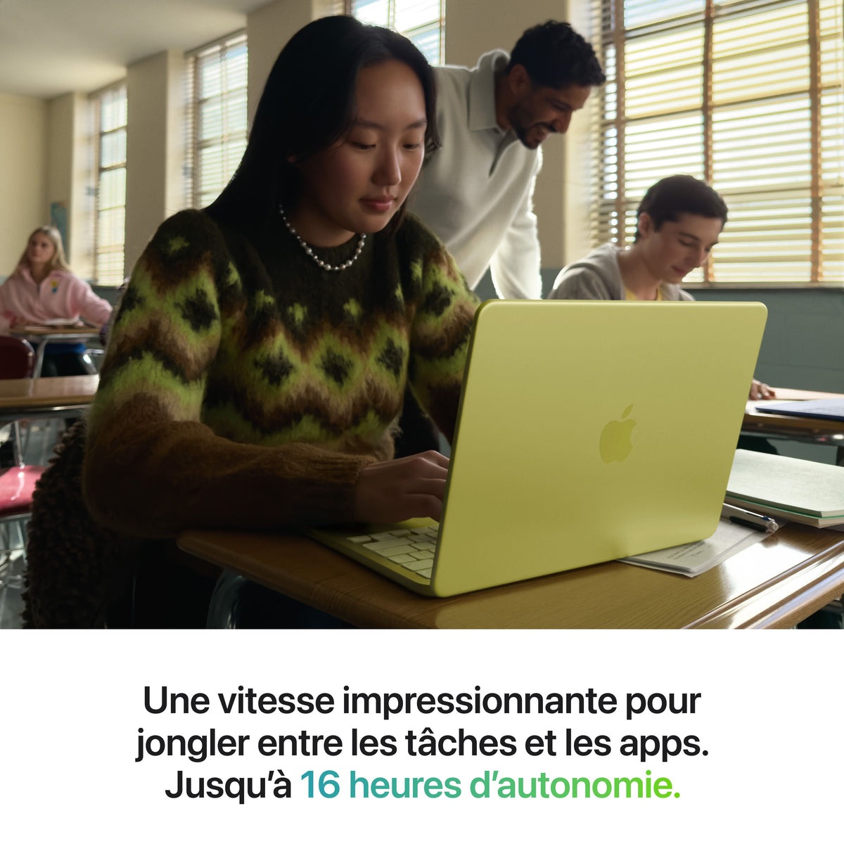 MacBook Neo 13 pouces: Puce Apple A18 Pro avec CPU 6 cœurs et GPU 5 cœurs, Magic Keyboard avec Touch ID, 512 Go SSD - Jaune agru