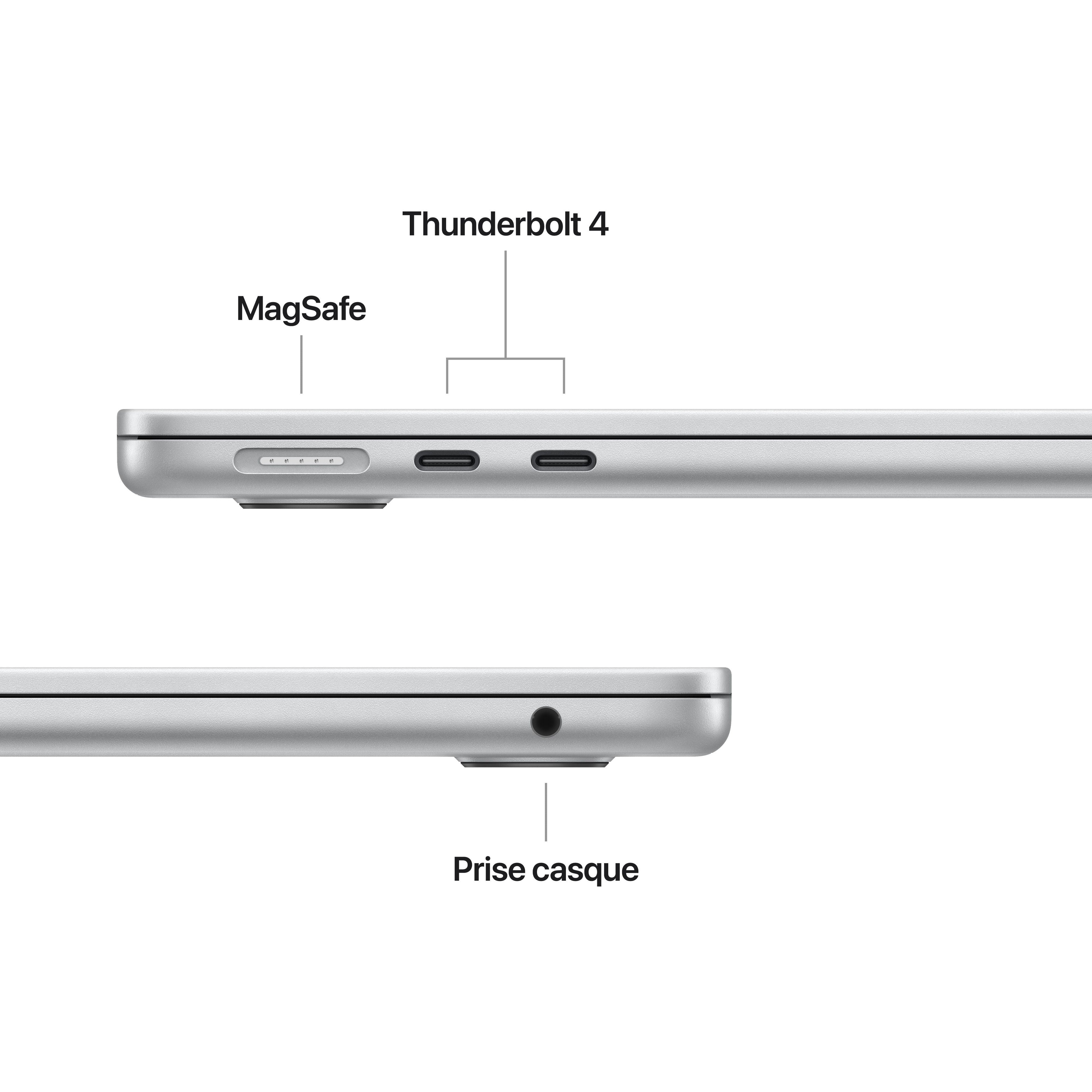 MacBook Air 13 pouces: Puce Apple M4 avec CPU 10 cœurs et GPU 10 cœurs, 512 Go SSD - Argent