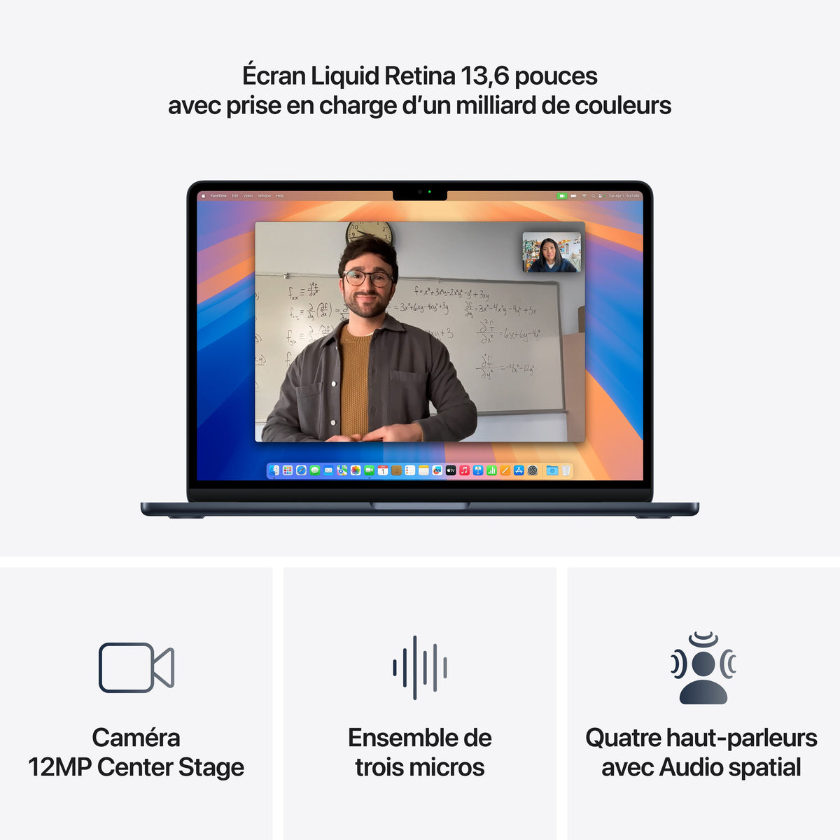MacBook Air 13 pouces: Puce Apple M4 avec CPU 10 cœurs et GPU 8 cœurs, 256 Go SSD - Minuit