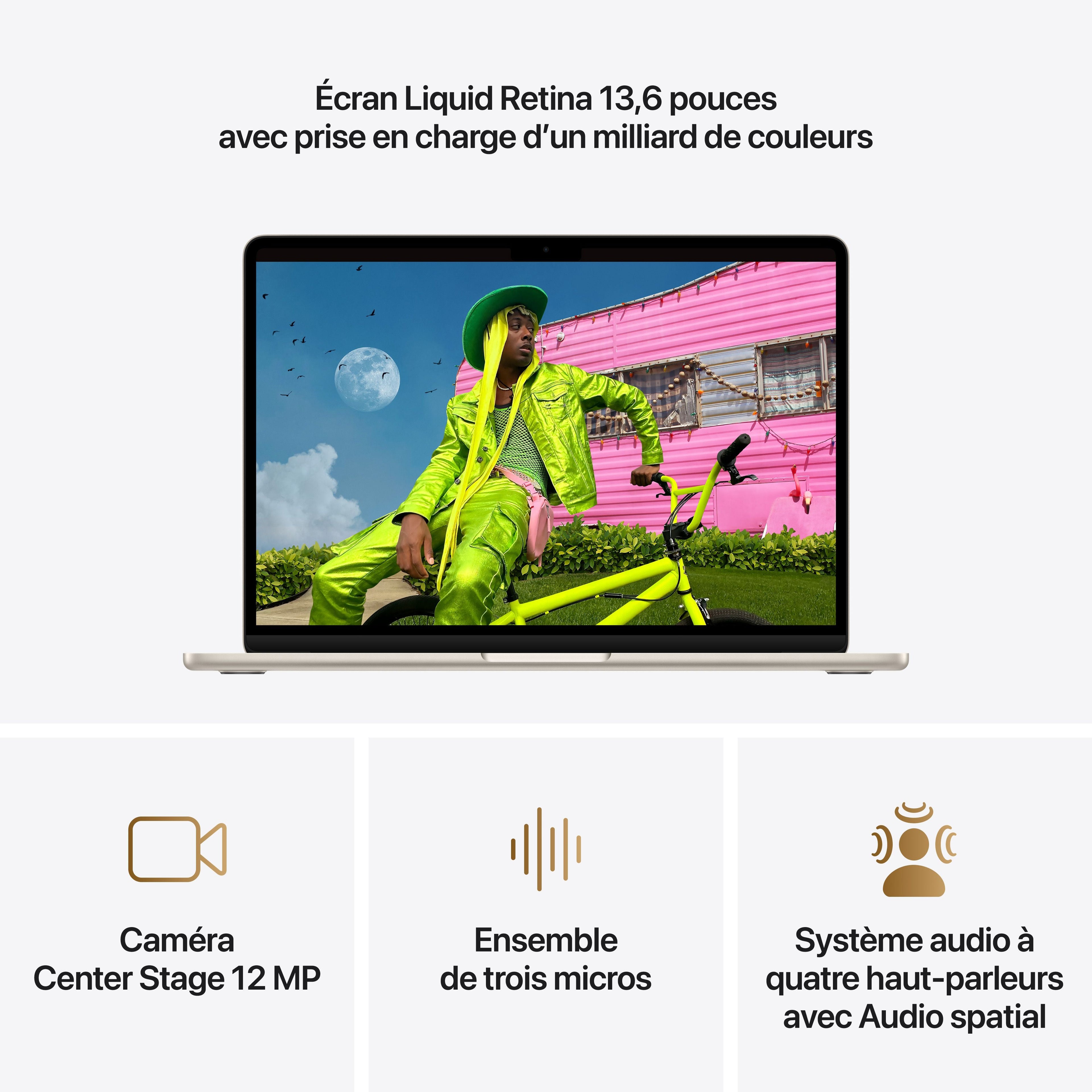 MacBook Air 13 pouces: Puce Apple M5 avec CPU 10 cœurs et GPU 10 cœurs, 1 To SSD - Lumière stellaire