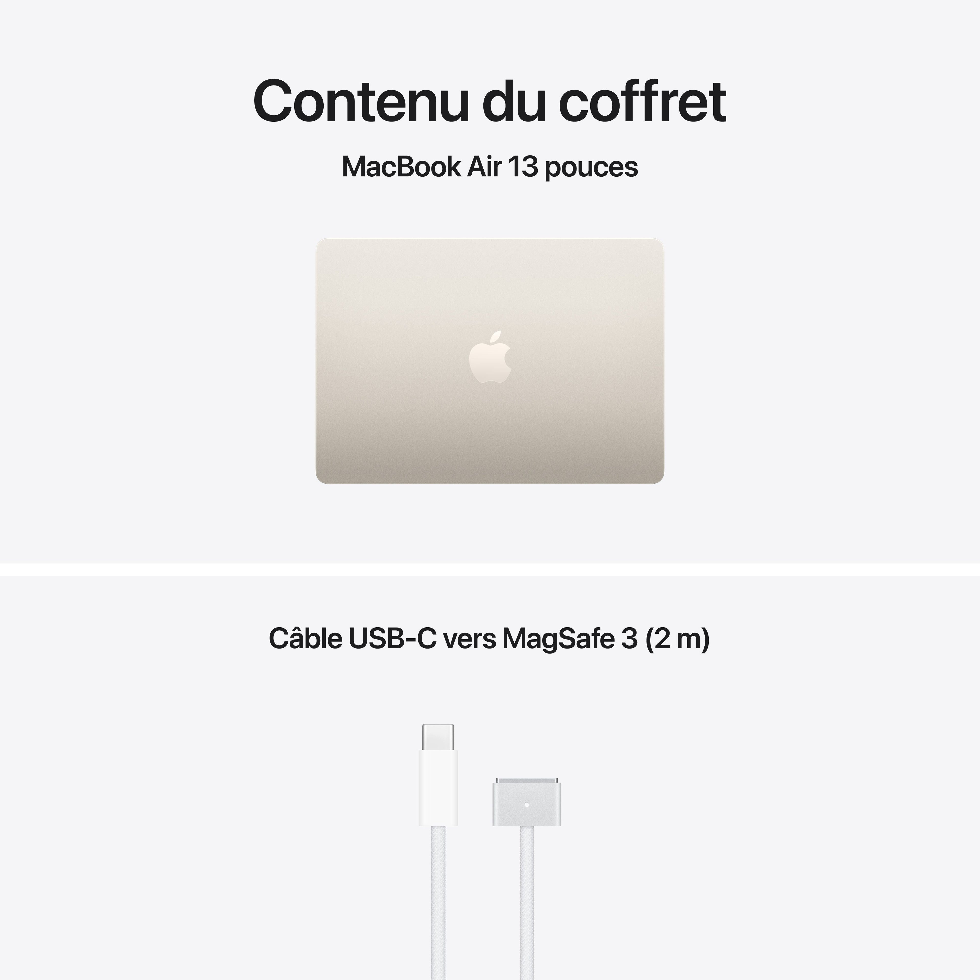 MacBook Air 13 pouces: Puce Apple M5 avec CPU 10 cœurs et GPU 10 cœurs, 1 To SSD - Lumière stellaire